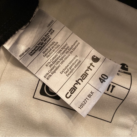 Carhartt Men’s Force Relaxed Fit Twill 5 Pocket Black Work Shorts - Size 40 NWT - Picture 5 of 12